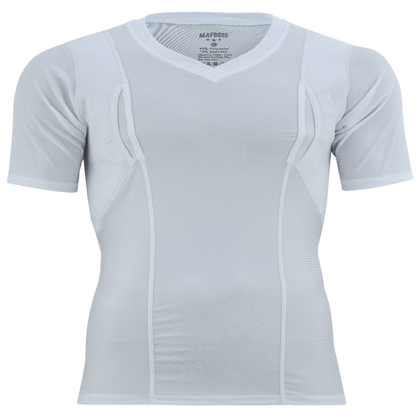 Mafoose V-Neck Covert Carry Shirt for Men Holster Compression Shirt Medium to 4XL White