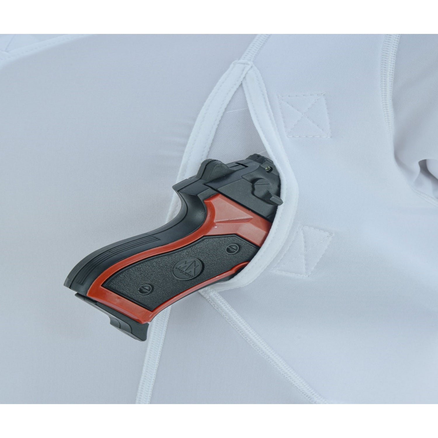 Mafoose V-Neck Covert Carry Shirt for Men Holster Compression Shirt Medium to 4XL White