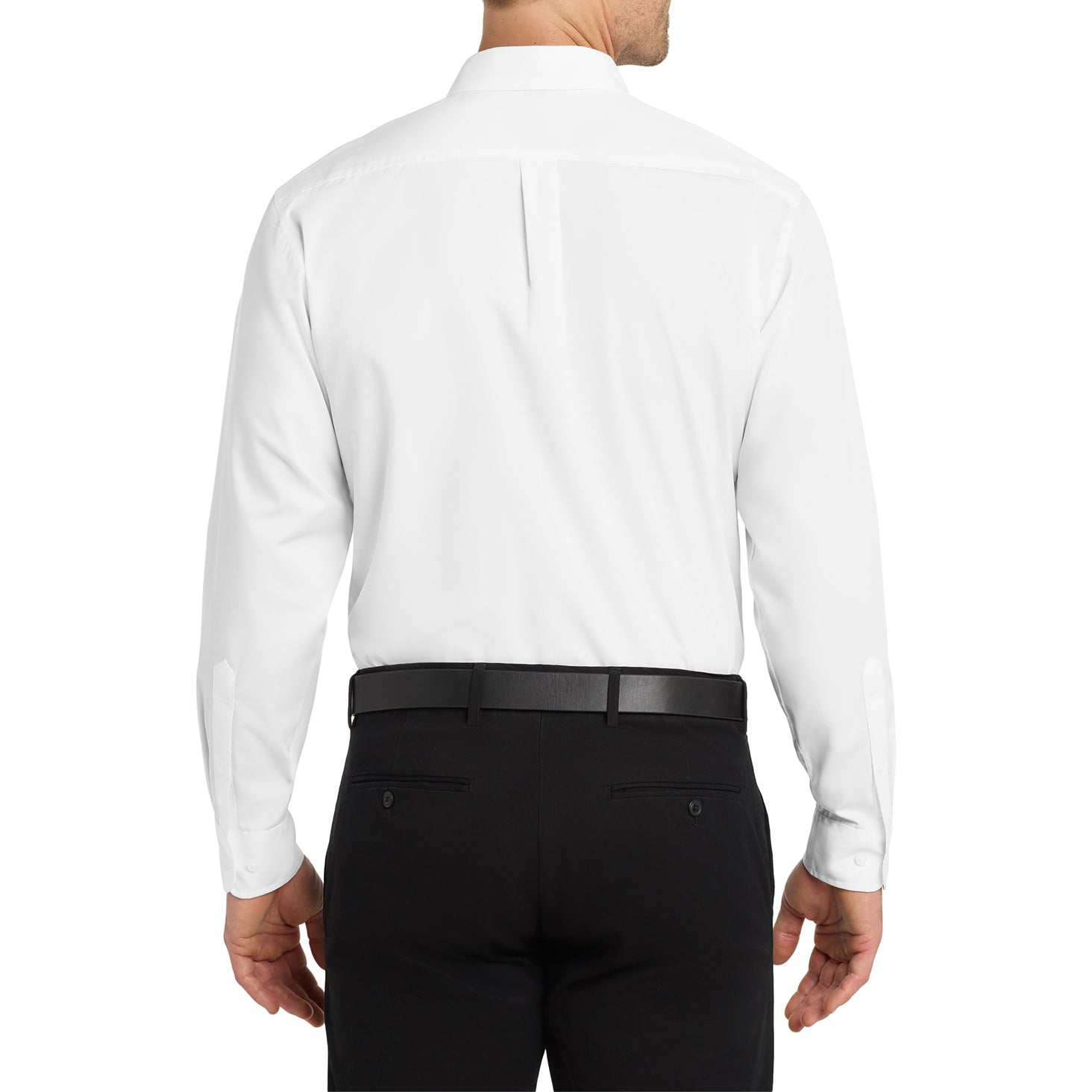 Men's Classic Long Sleeve Stain Release Carefree Poplin Woven Shirt