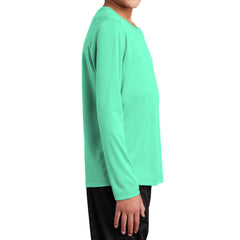 Youth Posi-UV Pro Long Sleeve Tee UPF 50 Sun Protection Moisture-Wicking PosiCharge Technology-Bright Seafoam