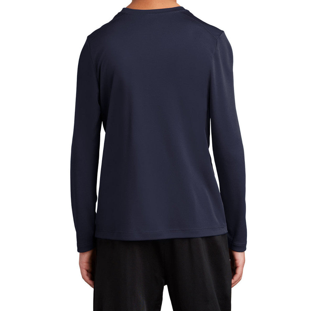 Youth Posi-UV Pro Long Sleeve Tee UPF 50 Sun Protection Moisture-Wicking PosiCharge Technology-True Navy