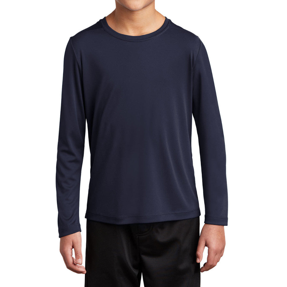 Youth Posi-UV Pro Long Sleeve Tee UPF 50 Sun Protection Moisture-Wicking PosiCharge Technology-True Navy