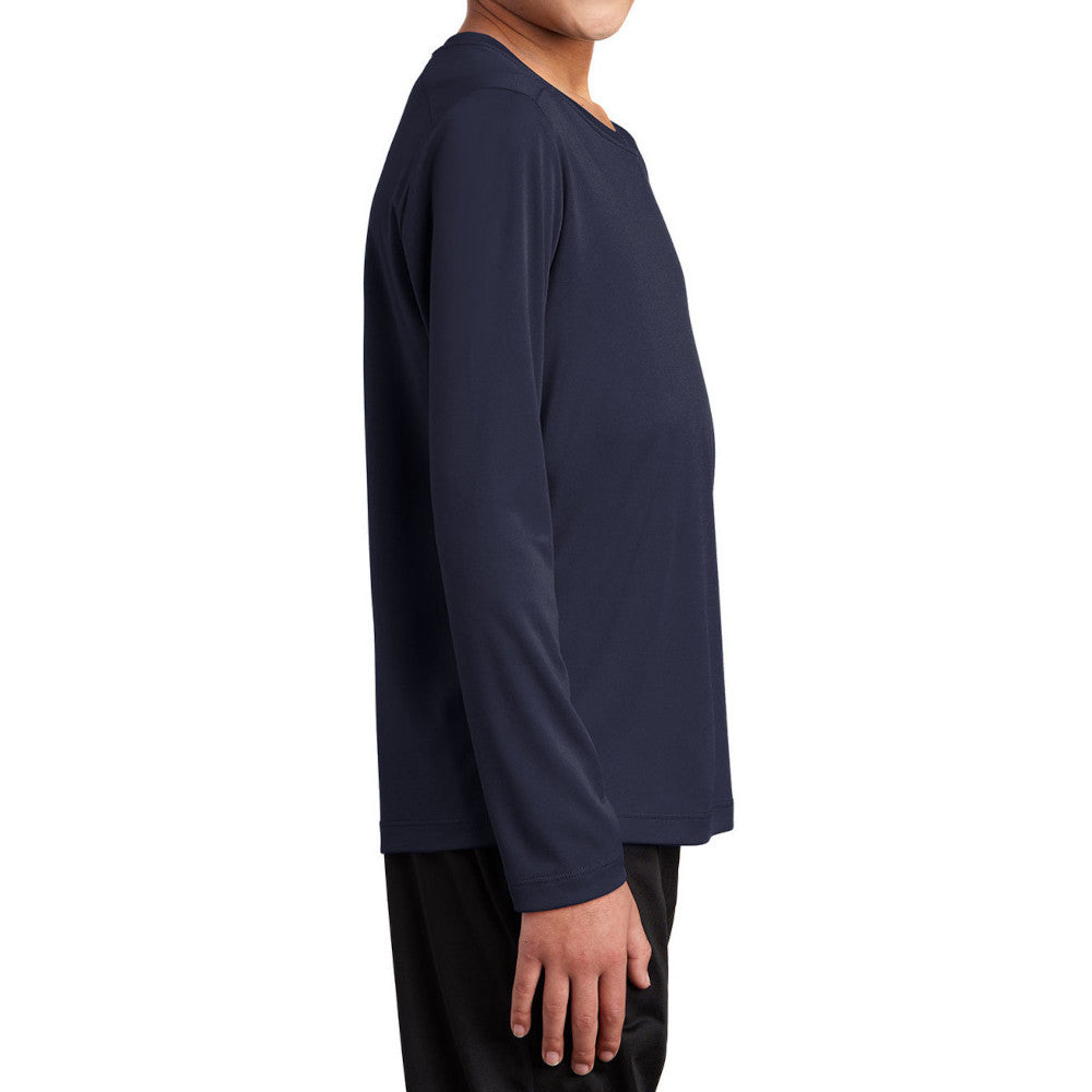 Youth Posi-UV Pro Long Sleeve Tee UPF 50 Sun Protection Moisture-Wicking PosiCharge Technology-True Navy