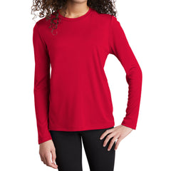 Youth Posi-UV Pro Long Sleeve Tee UPF 50 Sun Protection Moisture-Wicking PosiCharge Technology-True Red