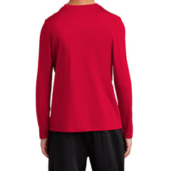 Youth Posi-UV Pro Long Sleeve Tee UPF 50 Sun Protection Moisture-Wicking PosiCharge Technology-True Red