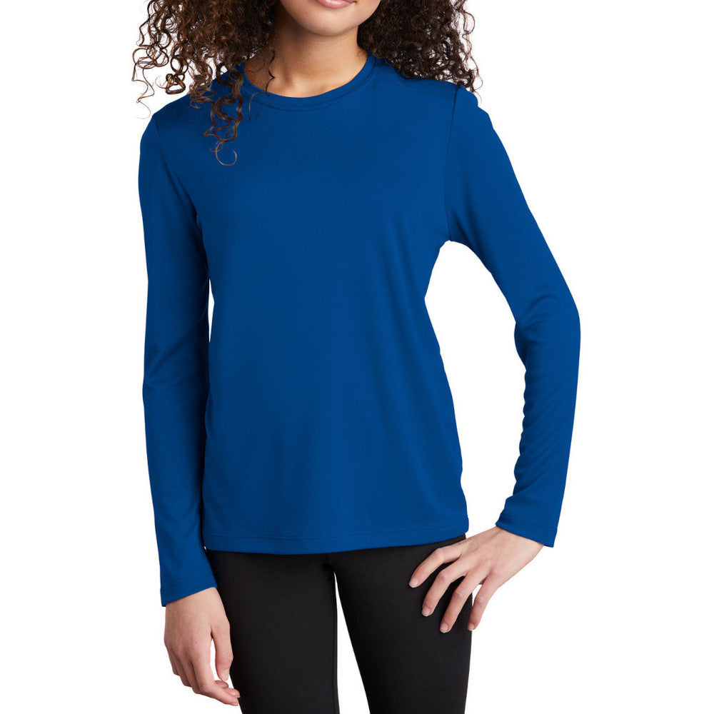 Youth Posi-UV Pro Long Sleeve Tee UPF 50 Sun Protection Moisture-Wicking PosiCharge Technology-True Royal