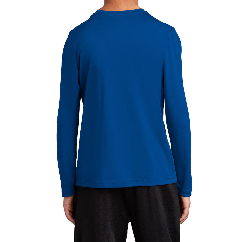 Youth Posi-UV Pro Long Sleeve Tee UPF 50 Sun Protection Moisture-Wicking PosiCharge Technology-True Royal
