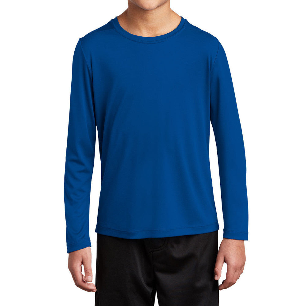 Youth Posi-UV Pro Long Sleeve Tee UPF 50 Sun Protection Moisture-Wicking PosiCharge Technology-True Royal
