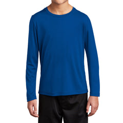 Youth Posi-UV Pro Long Sleeve Tee UPF 50 Sun Protection Moisture-Wicking PosiCharge Technology-True Royal