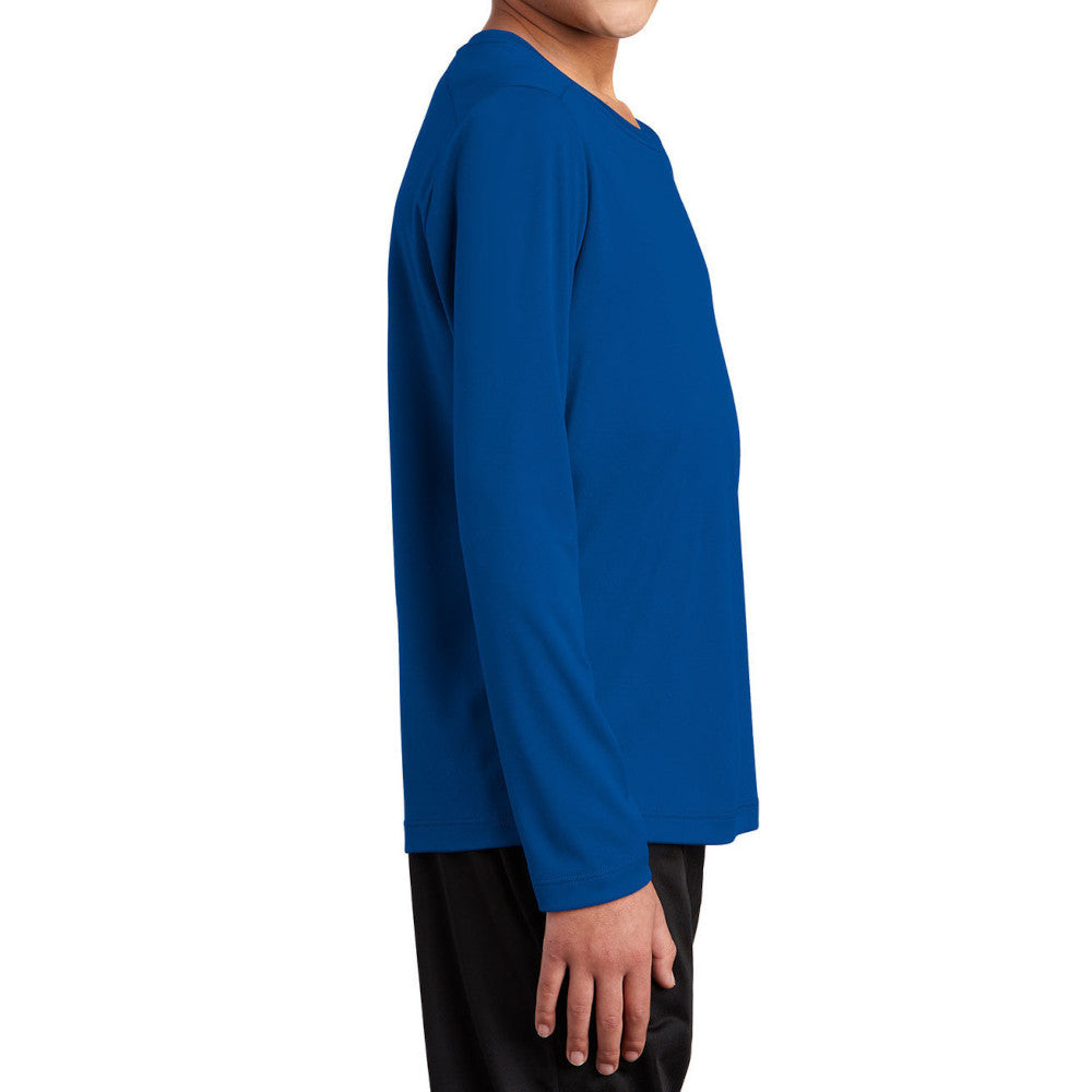 Youth Posi-UV Pro Long Sleeve Tee UPF 50 Sun Protection Moisture-Wicking PosiCharge Technology-True Royal