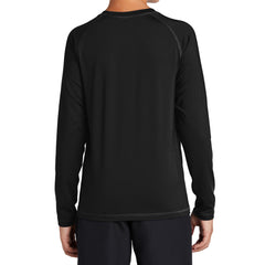 Youth Long Sleeve Rashguard Tee Ultimate Sun Protection & Comfort - Black