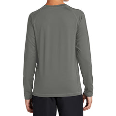 Youth Long Sleeve Rashguard Tee Ultimate Sun Protection & Comfort - Dark Smoke Grey