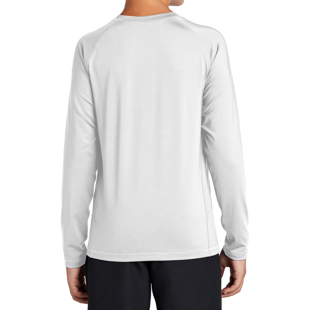 Youth Long Sleeve Rashguard Tee Ultimate Sun Protection & Comfort - White