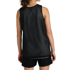 Youth PosiCharge Reversible Mesh Moisture-Wicking Double-Layer Tank-Black/ White
