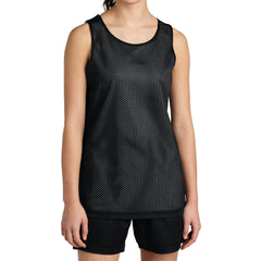 Youth PosiCharge Reversible Mesh Moisture-Wicking Double-Layer Tank-Black/ White