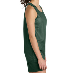 Youth PosiCharge Reversible Mesh Moisture-Wicking Double-Layer Tank-Forest Green/ White