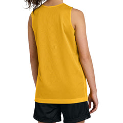Youth PosiCharge Reversible Mesh Moisture-Wicking Double-Layer Tank-Gold/ Black