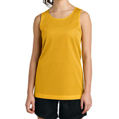 Youth PosiCharge Reversible Mesh Moisture-Wicking Double-Layer Tank-Gold/ Black