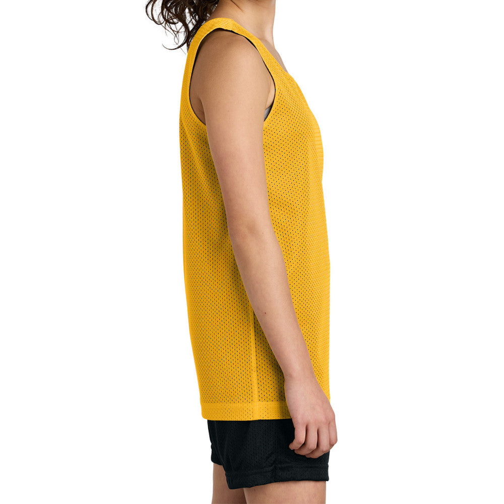 Youth PosiCharge Reversible Mesh Moisture-Wicking Double-Layer Tank-Gold/ Black