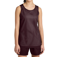 Youth PosiCharge Reversible Mesh Moisture-Wicking Double-Layer Tank-Maroon/ White
