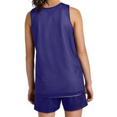 Youth PosiCharge Reversible Mesh Moisture-Wicking Double-Layer Tank-Purple/ White