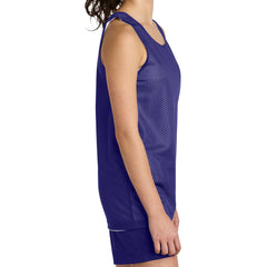 Youth PosiCharge Reversible Mesh Moisture-Wicking Double-Layer Tank-Purple/ White