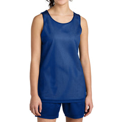Youth PosiCharge Reversible Mesh Moisture-Wicking Double-Layer Tank-True Royal/ White