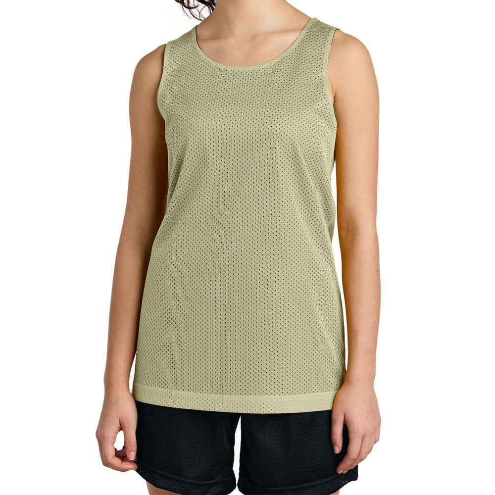 Youth PosiCharge Reversible Mesh Moisture-Wicking Double-Layer Tank-Vegas Gold/ Black