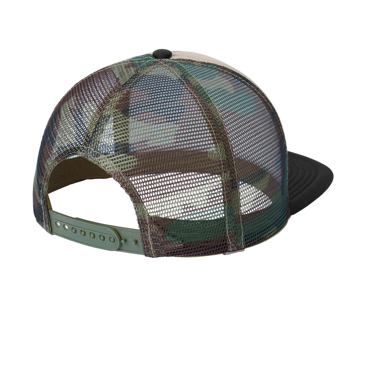 Men's Flat Bill Plastic Snapback Polyester Foam Trucker Cap-Military Camo