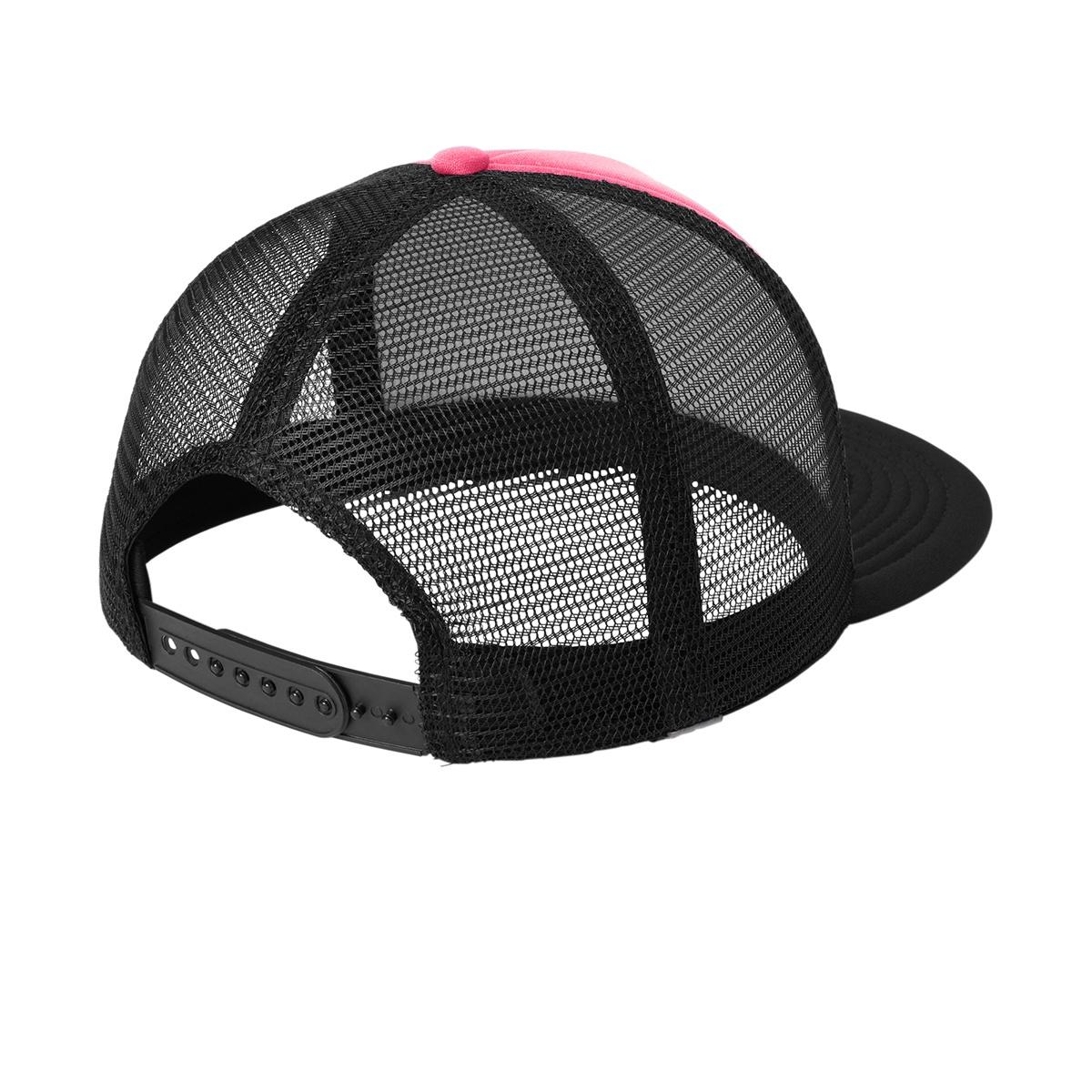 Men's Flat Bill Plastic Snapback Polyester Foam Trucker Cap-Neon Pink