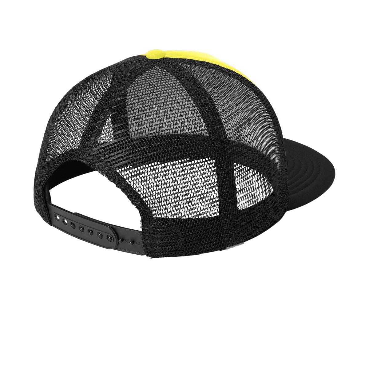 Men's Flat Bill Plastic Snapback Polyester Foam Trucker Cap-Neon Yellow