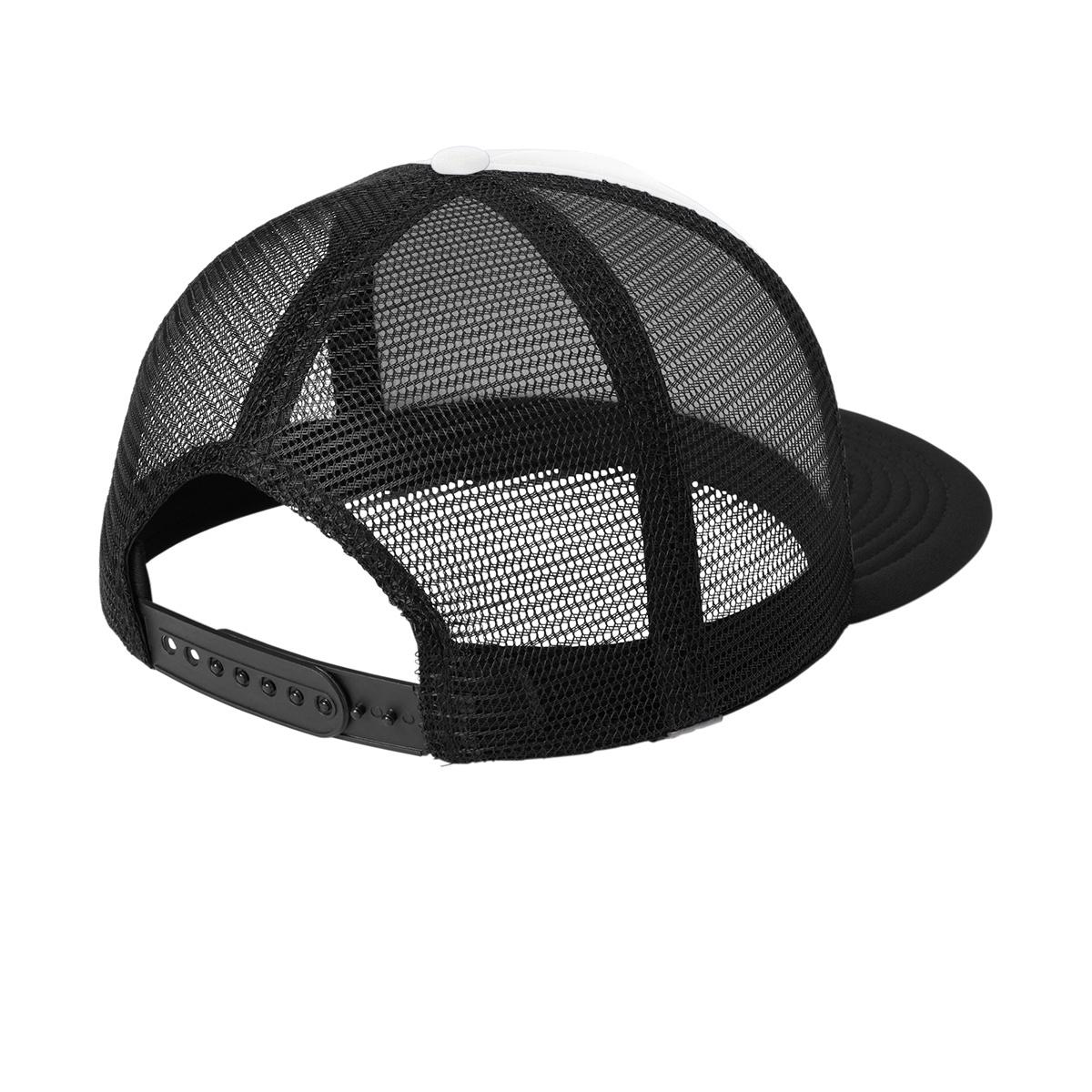 Men's Flat Bill Plastic Snapback Polyester Foam Trucker Cap-White