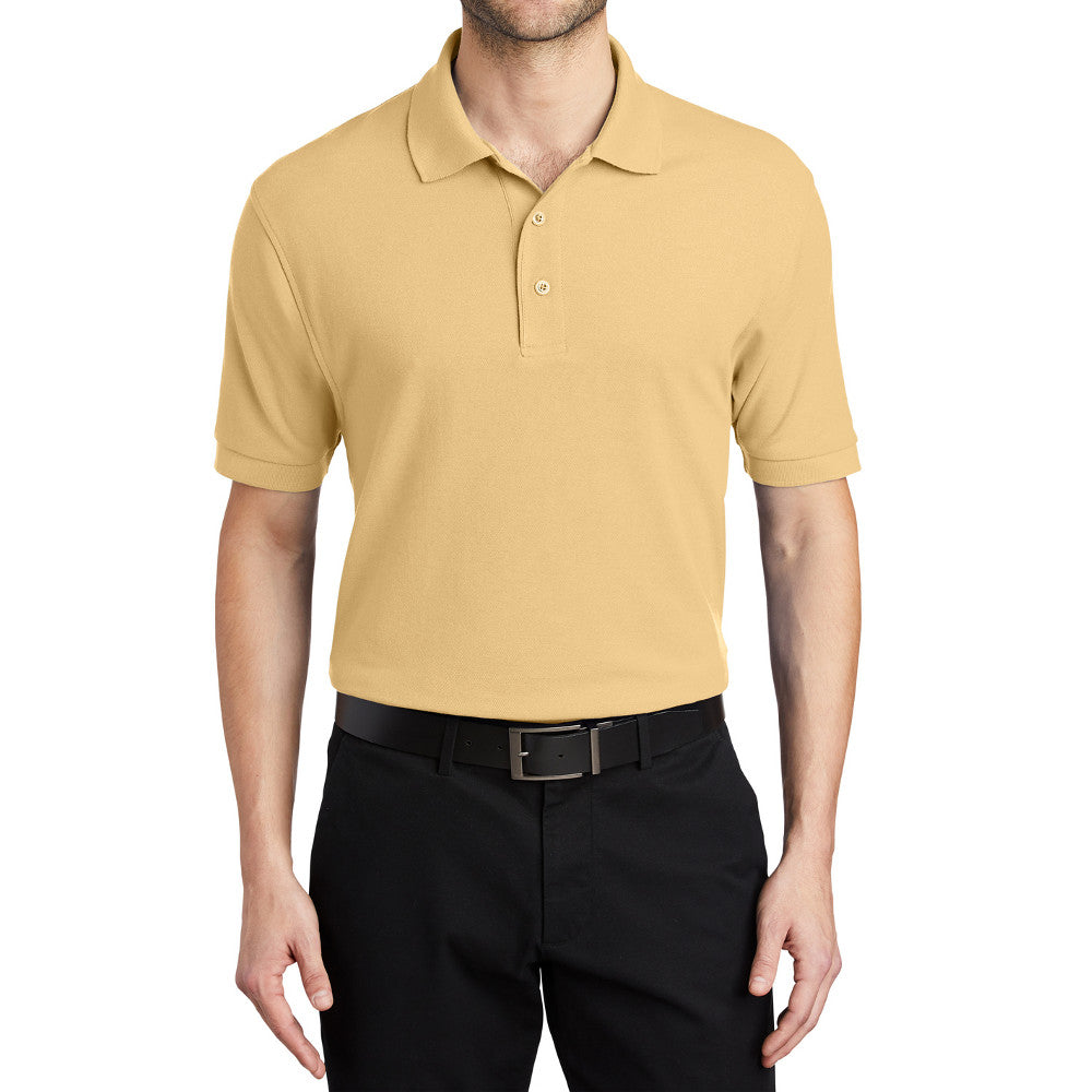 Men's Short Sleeve Soft Silk Touch Classic Polo Shirt for Everyday Comfort