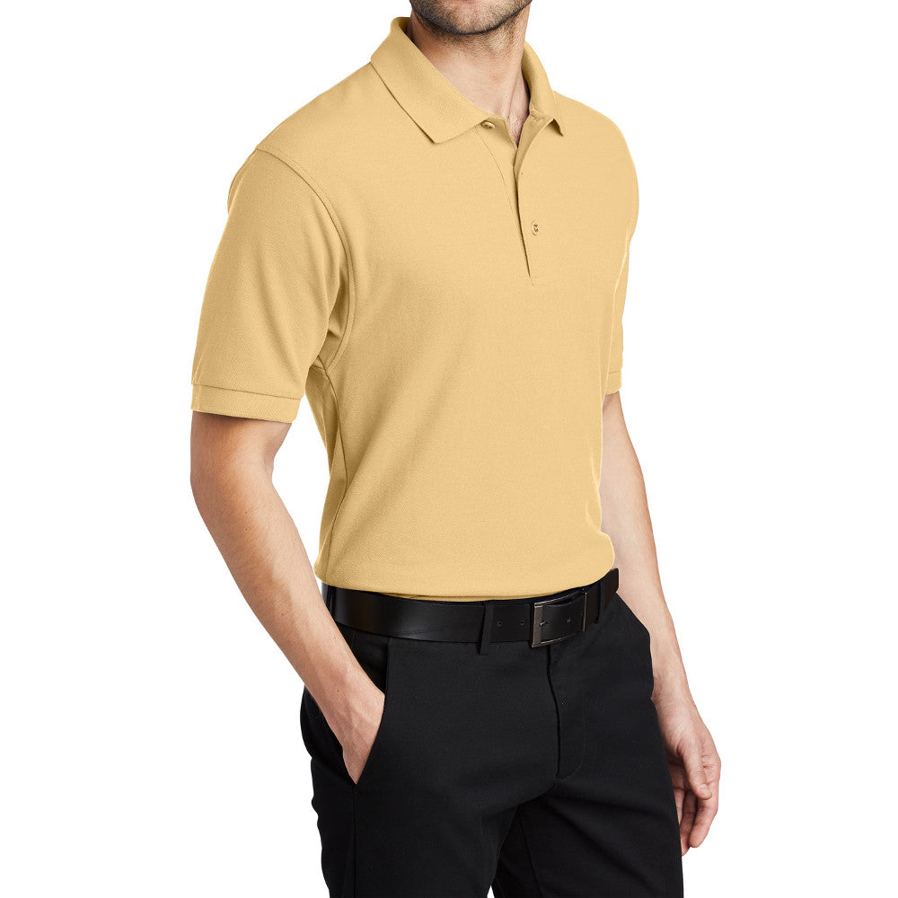 Men's Short Sleeve Soft Silk Touch Classic Polo Shirt for Everyday Comfort