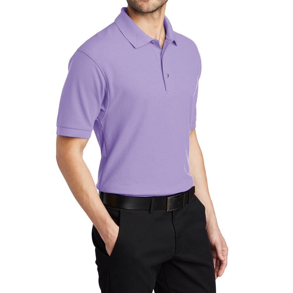 Men's Short Sleeve Soft Silk Touch Classic Polo Shirt for Everyday Comfort
