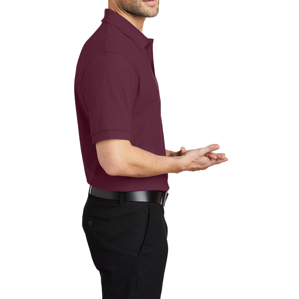 Men's Short Sleeve Soft Silk Touch Classic Polo Shirt for Everyday Comfort