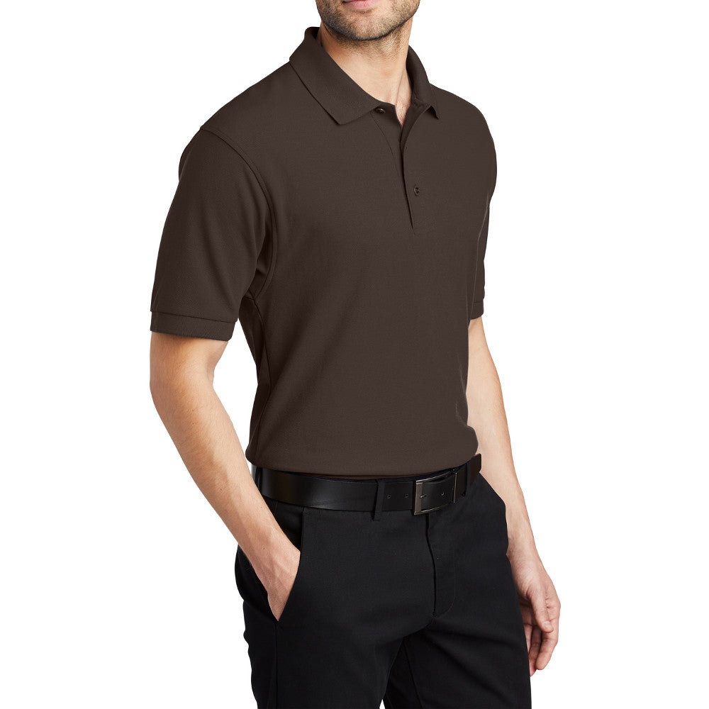 Men's Short Sleeve Soft Silk Touch Classic Polo Shirt for Everyday Comfort