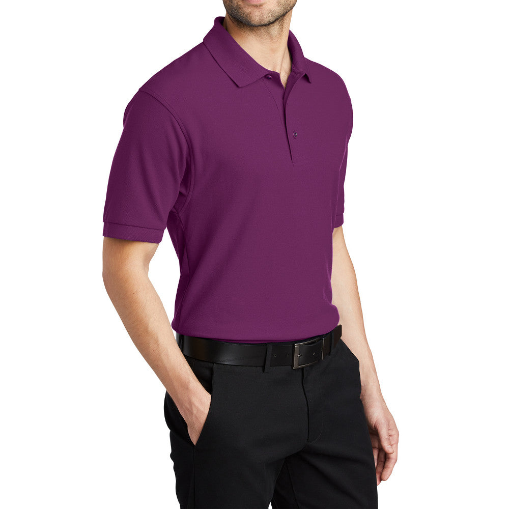 Men's Short Sleeve Soft Silk Touch Classic Polo Shirt for Everyday Comfort