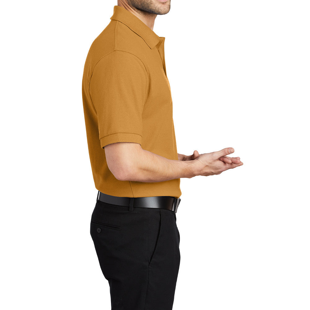 Men's Short Sleeve Soft Silk Touch Classic Polo Shirt for Everyday Comfort
