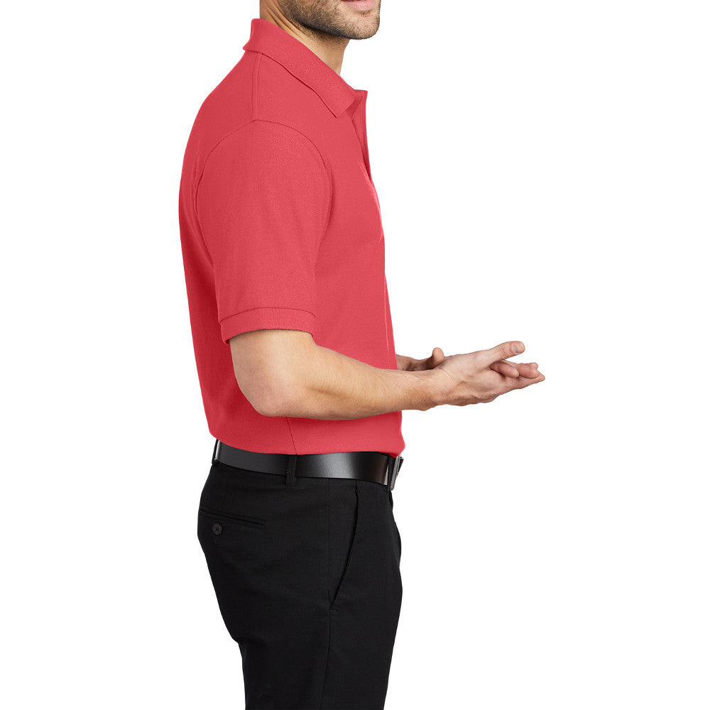 Men's Short Sleeve Soft Silk Touch Classic Polo Shirt for Everyday Comfort