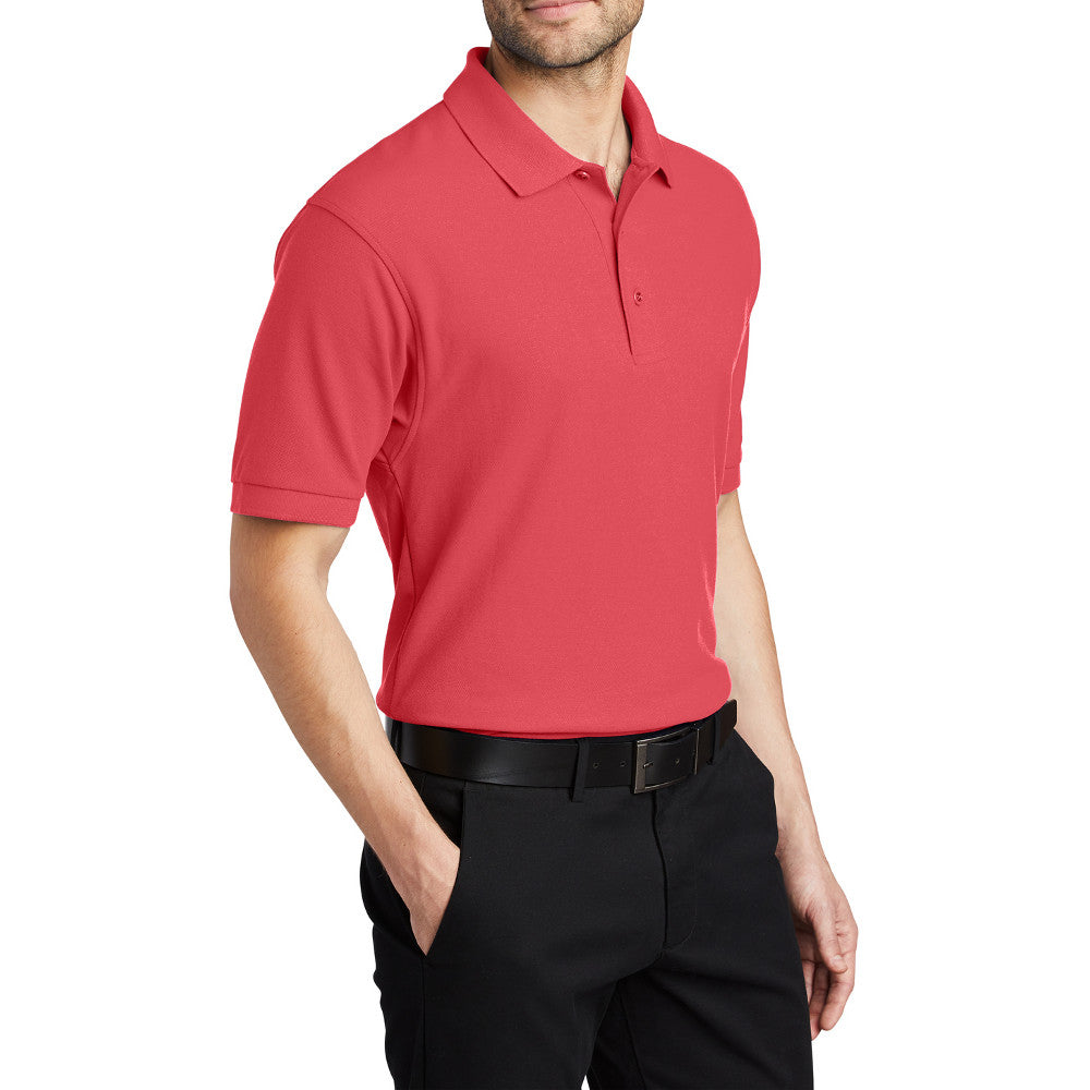 Men's Short Sleeve Soft Silk Touch Classic Polo Shirt for Everyday Comfort