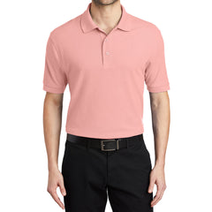 Men's Short Sleeve Soft Silk Touch Classic Polo Shirt for Everyday Comfort