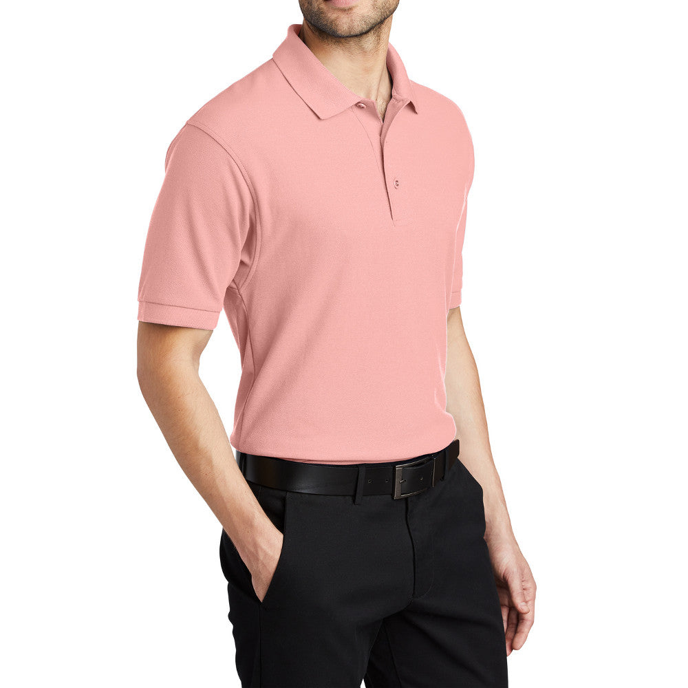 Men's Short Sleeve Soft Silk Touch Classic Polo Shirt for Everyday Comfort