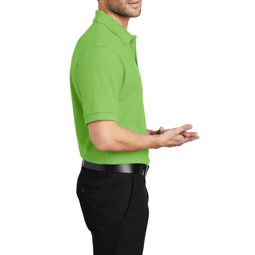 Men's Short Sleeve Soft Silk Touch Classic Polo Shirt for Everyday Comfort
