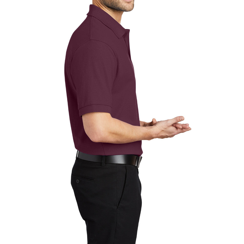 Men's Short Sleeve Soft Silk Touch Classic Polo Shirt for Everyday Comfort