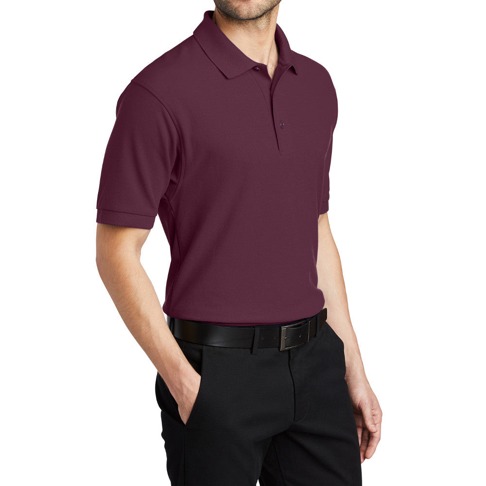 Men's Short Sleeve Soft Silk Touch Classic Polo Shirt for Everyday Comfort