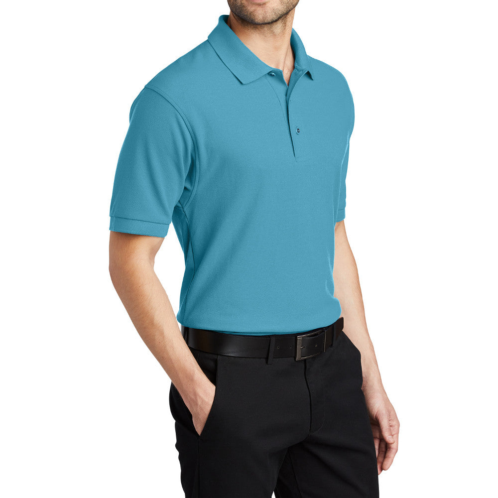 Men's Short Sleeve Soft Silk Touch Classic Polo Shirt for Everyday Comfort
