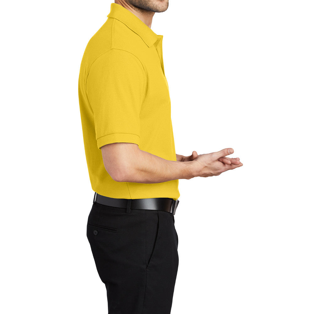 Men's Short Sleeve Soft Silk Touch Classic Polo Shirt for Everyday Comfort