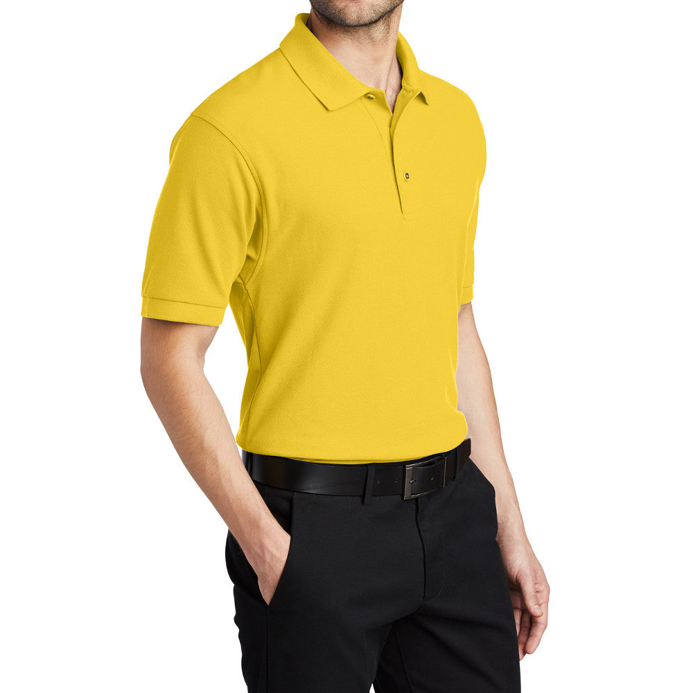 Men's Short Sleeve Soft Silk Touch Classic Polo Shirt for Everyday Comfort