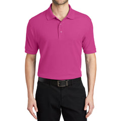 Men's Short Sleeve Soft Silk Touch Classic Polo Shirt for Everyday Comfort